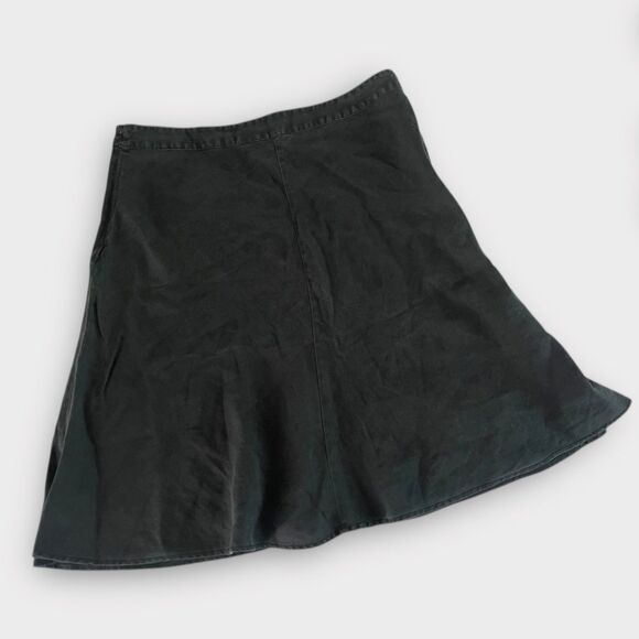 Mossimo Black 100% Linen A-Line Skirt Knee-Length Size 12 – Classic & Breathable - Picture 1 of 5